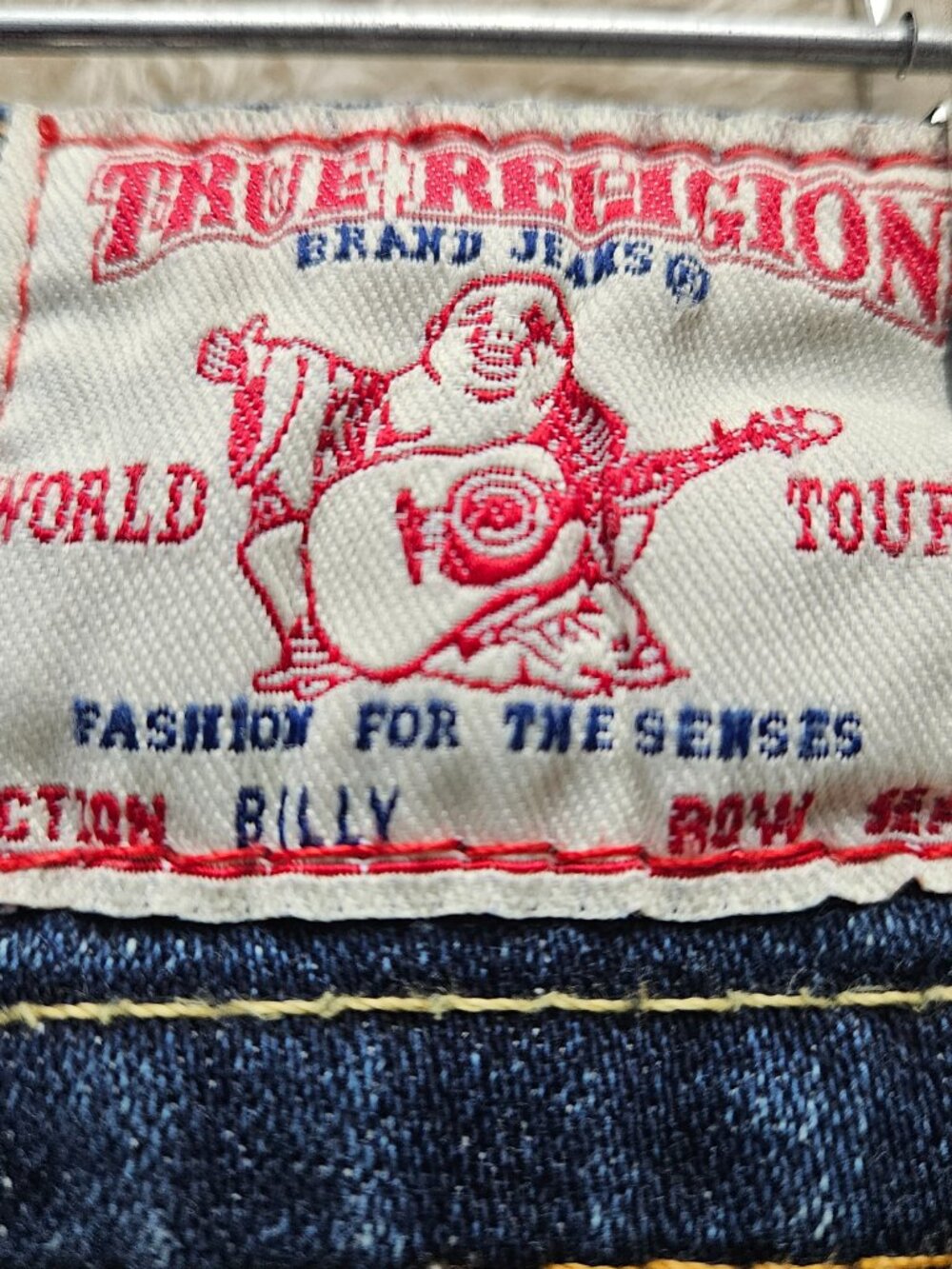 True Religion Billy Jeans Denim Made in USA Thick Stitching Flap Pockets Size 24 - Picture 5 of 11